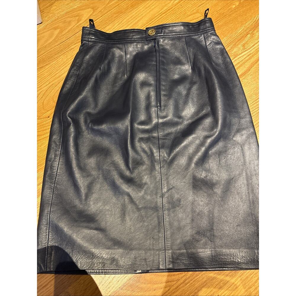 Loewe Black Leather Midi Skirt - Picture 5 of 14